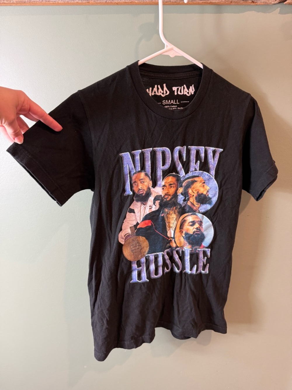 Hard Turn Black Graphic Crewneck T-Shirt - Small
